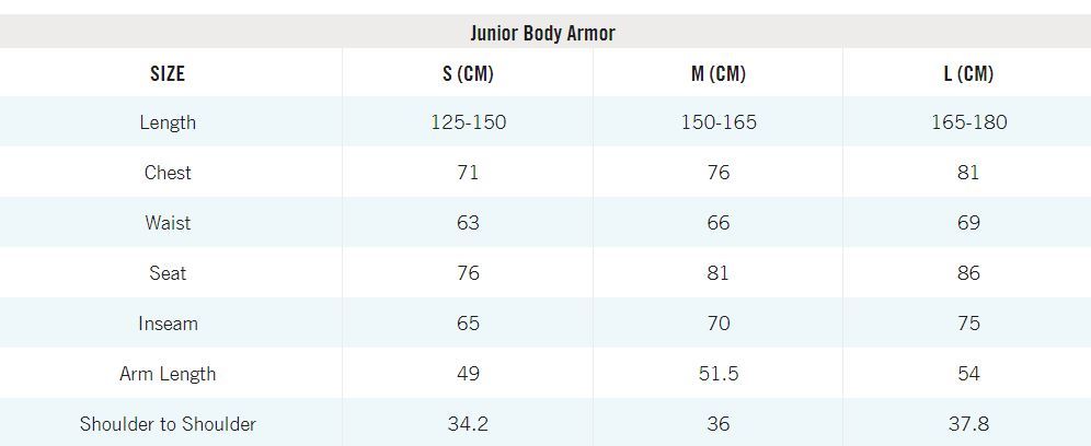 size chart jr